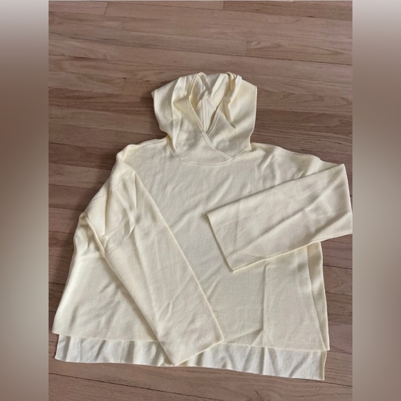 EILEEN FISHER Sweater Light Pale Yellow NEW NWT Hoodie - Picture 2 of 4